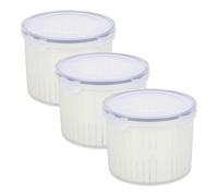 Jolie Max 2.5L Pickle & Olive Jar with Strainer - Airtight BPA-Free Plastic Storage Holder - Large Food Container for Pickles, Olives, Cheese in Brine - Fridge, Microwave & Dishwasher Safe (3)