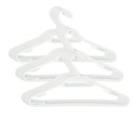Jolie Max 24 x Strong Plastic Clothes Hangers - Non-Slip Coat Hangers with Trouser Bar, Clips & Strap Hooks - Durable Adult Hangers for Coats, Jackets, Shirts, Pants & Dresses - 39 x 21 cm (WHITE)