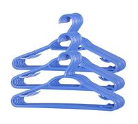 Jolie Max 24 x Strong Plastic Clothes Hangers - Non-Slip Coat Hangers with Trouser Bar, Clips & Strap Hooks - Durable Adult Hangers for Coats, Jackets, Shirts, Pants & Dresses - 39 x 21 cm (BLUE)
