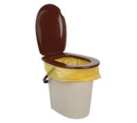 Jolie Max 24L Portable Camping Toilet - Bucket-Style Loo with Hinged Seat & Lid, Lightweight & Sturdy, 41×35 cm • Height 42.5 cm - Ideal for Tents, Vans, Festivals, Garden/Renovation Backup (Beige)