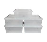 Jolie Max 45L Underbed Storage Box with Wheels & Lockable Lid - Clear Plastic, Strong & Durable - 69 x 49 x 20.5 cm (5)