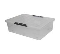 Jolie Max 45L Underbed Storage Box with Wheels & Lockable Lid - Clear Plastic, Strong & Durable - 69 x 49 x 20.5 cm (1)