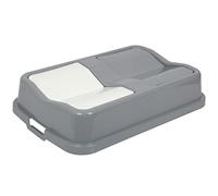 Jolie Max Double Rubbish Waste Bin Lid. 100L Butterfly Replacement Lids. Only Lid. (White & Grey)