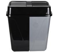 Jolie Max Double Rubbish Waste Separation Bin Recycling. Dual Compartment 100L (2 x 50 L) (Black-Grey)