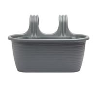 Jolie Max Hanging Planter Plant Pots. Garden Fence Balcony Railing Flower Pot. Decorative Sand Effect Flower Basket. (Anthracite Single)