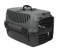 Jolie Max Pet Carrier - Lightweight Transport Crate for Small Animals - Removable Gate - Ventilated Design - Seatbelt Clip - Portable Box for Cats, Dogs, Kittens (Grey) (Anthracite)