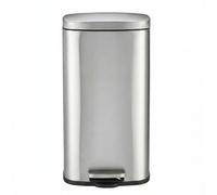 Jolie Max Stainless Steel Pedal Bin - Fingerprint-Proof Kitchen Bin with Soft-Close Lid & Steel Bar Pedal - Rectangular Brushed Steel Waste Bin for Home & Office (30L)