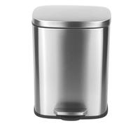 Jolie Max Stainless Steel Pedal Bin - Fingerprint-Proof Kitchen Bin with Soft-Close Lid & Steel Bar Pedal - Rectangular Brushed Steel Waste Bin for Home & Office (12L)