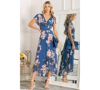 Jolie Moi Allura Mesh Maxi Dress In Light Blue Light Blue