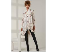 Jolie Moi Asymmetric Tiered Hem Shirt In Cream
