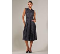 Jolie Moi Button Sleeveless Midi Dress In Black Black 12