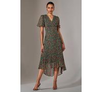 Jolie Moi Charlotte Pleated Chiffon Midaxi Dress In Black Black 18