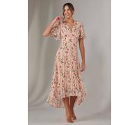 Jolie Moi Charlotte Pleated Chiffon Midaxi Dress In Light Beige Light Beige 12