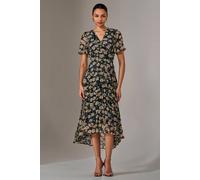 Jolie Moi Charlotte Pleated Chiffon Midaxi Dress Multi 10