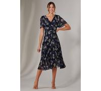 Jolie Moi Chiffon Pleated Wrap Midaxi Dress Multi 12