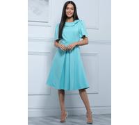 Jolie Moi Debora Button Neck Dress In Light Green Light Green 8