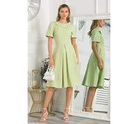 Jolie Moi Debora Button Neck Dress In Yellow Yellow 8