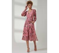 Jolie Moi Eileen Long Sleeve Mesh Dress In Light Pink Light Pink 20