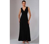 Jolie Moi Ella Wrap Bodice Jersey Maxi Dress In Black Black 14