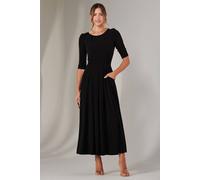 Jolie Moi Enya 3/4 Sleeve Jersey Midaxi Dress In Black Black 10