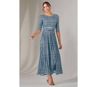 Jolie Moi Enya 3/4 Sleeve Jersey Midaxi Dress In Blue Blue 8
