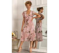 Jolie Moi Essie Fit & Flare Mesh Dress In Pink Pink 18