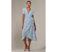 Jolie Moi Faux Wrap Midaxi Dress In Light Blue Light Blue 18