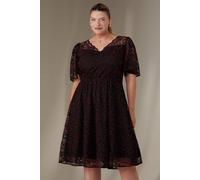 Jolie Moi Flare Sleeved Lace Midi Dress Multi 18