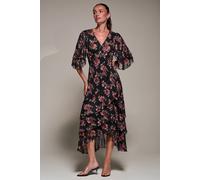 Jolie Moi Frill Trim Mesh Maxi Dress Multi