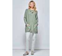 Jolie Moi Front Pocket Loose Fit Knit Jumper In Green Green S/M