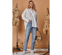 Jolie Moi Keyhole Back Detail Blouse In White White XL