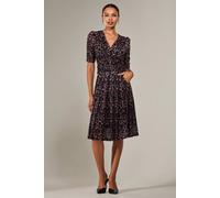 Jolie Moi Mesh Half Sleeve Midaxi Dress In Dark Brown Dark Brown