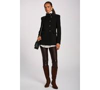 Jolie Moi Military Structured Stand Collar Jacket In Black Black