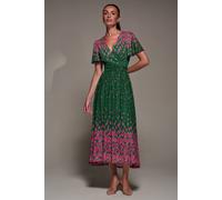 Jolie Moi Mirrored Mesh Short Sleeve Midaxi Dress Multi 12