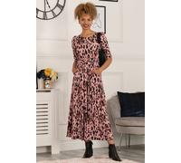 Jolie Moi Pauline Sleeved Maxi Dress In Dusty Pink Dusty Pink 8