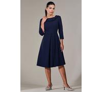 Jolie Moi Petite Button Collar Dress In Navy Navy 16