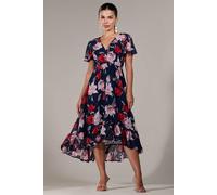 Jolie Moi Petite High-Low Midaxi Dress In Mid Navy Mid Navy 10