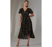 Jolie Moi Petite Short Sleeve Midaxi Dress In Black Black 10