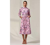 Jolie Moi Pleated Button Up Midi Dress In Light Pink Light Pink