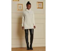 Jolie Moi Rib Knitted Roll Neck Jumper In Cream Cream