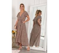 Jolie Moi Selina Wrap Dip Hem Dress In Pink Pink 8