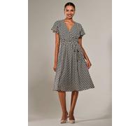 Jolie Moi Short Sleeve Side Tie Midi Dress In Light Pink Light Pink