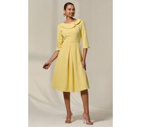 Jolie Moi Sloan 3/4 Sleeve Midi Dress In Bright Yellow Bright Yellow 8