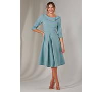 Jolie Moi Sloan 3/4 Sleeve Midi Dress In Duck Egg Blue Duck Egg Blue