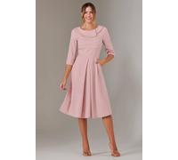 Jolie Moi Sloan 3/4 Sleeve Midi Dress In Dusty Pink Dusty Pink 12