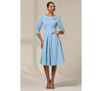 Jolie Moi Sloan 3/4 Sleeve Midi Dress In Light Blue Light Blue 18