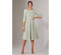 Jolie Moi Sloan 3/4 Sleeve Midi Dress In Light Green Light Green 16