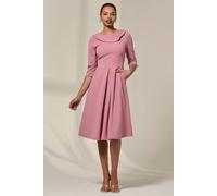 Jolie Moi Sloan 3/4 Sleeve Midi Dress In Pale Pink Pale Pink 8