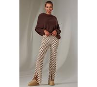 Jolie Moi Split Hem Flared Trousers In Brown Brown