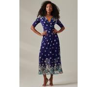 Jolie Moi Stella Floral Print Wrap Mesh Maxi Dress Multi 16
